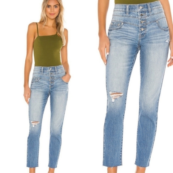 REVOLVE Denim - Pistola by Revolve Felix Skinny High Rise Blue Jeans Button Fly Women's Size 26